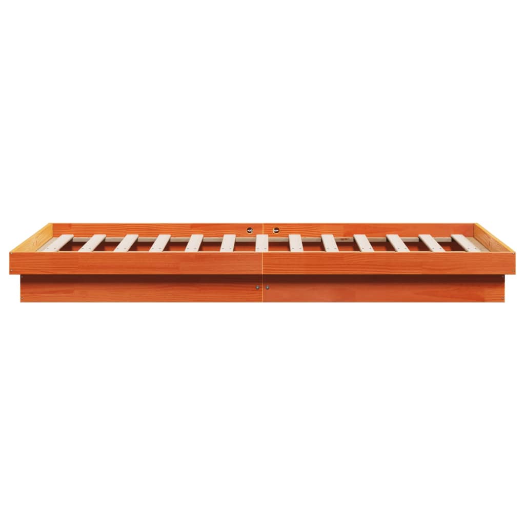 LED-sengeramme voksbrun 180x200 cm heltre furu