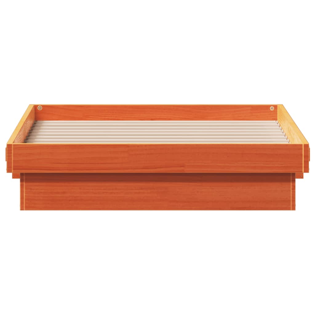 LED-sengeramme voksbrun 90x190 cm heltre furu