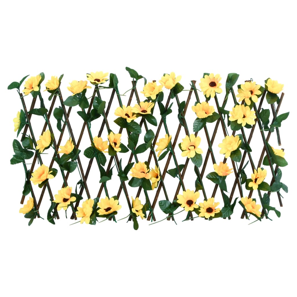  Utvidbart espalier med kunstig eføy gul 180x20 cm
