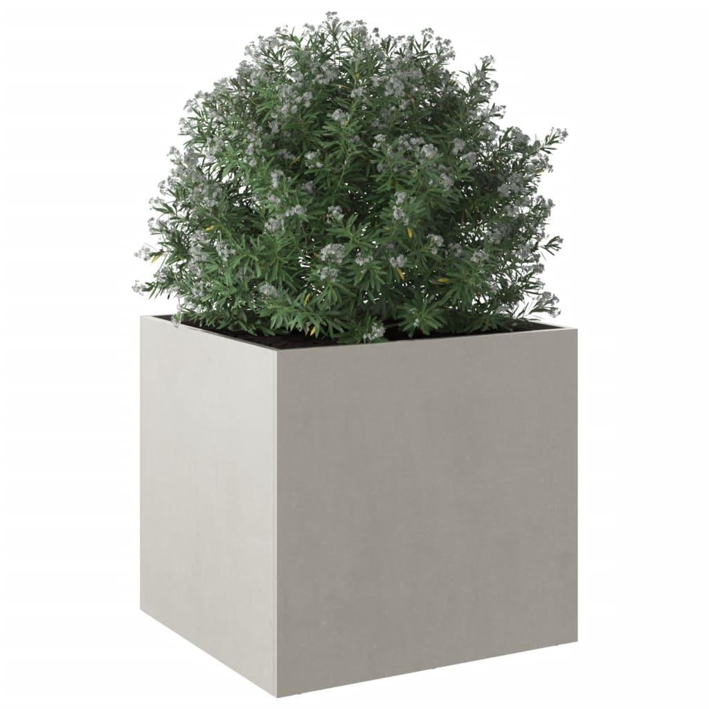 Plantekasse sølv 49x47x46 cm rustfritt stål