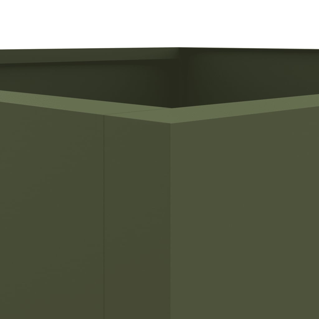 Plantekasse olivengrønn 42x38x75 cm stål