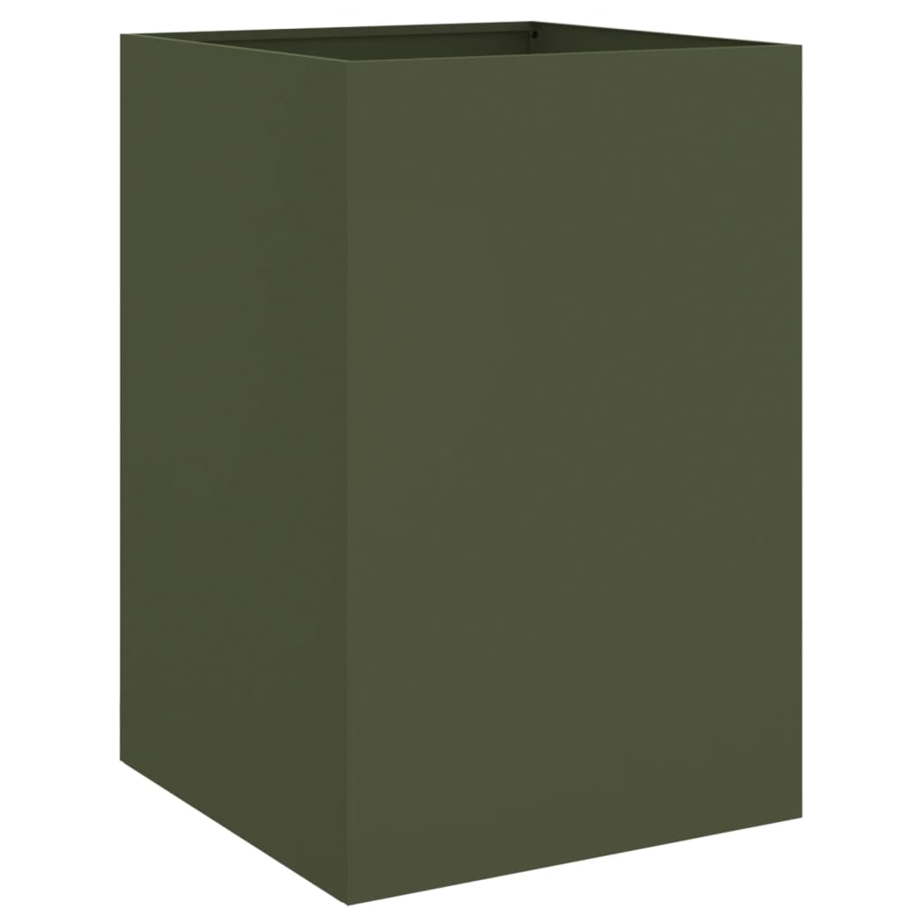 Plantekasse olivengrønn 52x48x75 cm stål