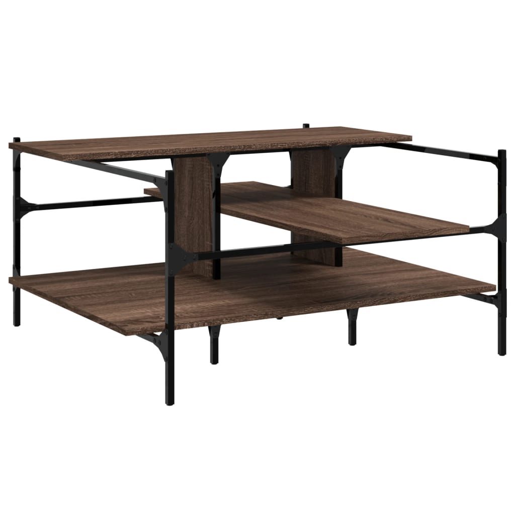 Salongbord brun eik 100x100x48,5 cm konstruert tre