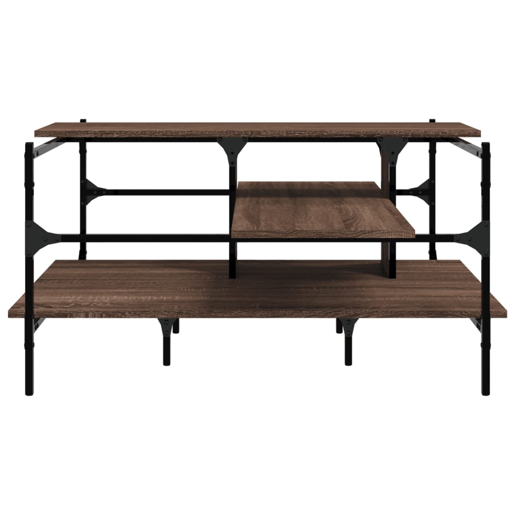 Salongbord brun eik 100x100x48,5 cm konstruert tre