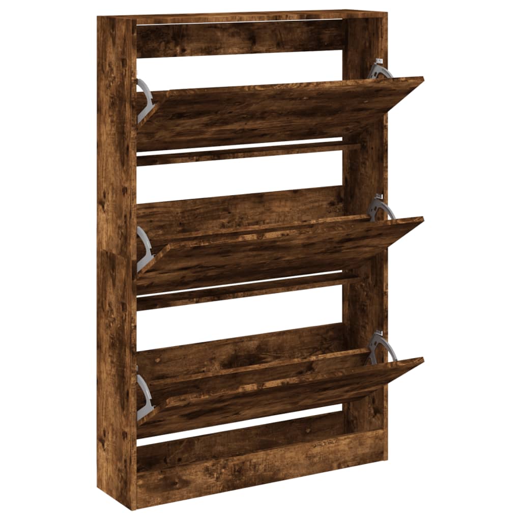 Skoskap røkt eik 80x21x125,5 cm konstruert tre