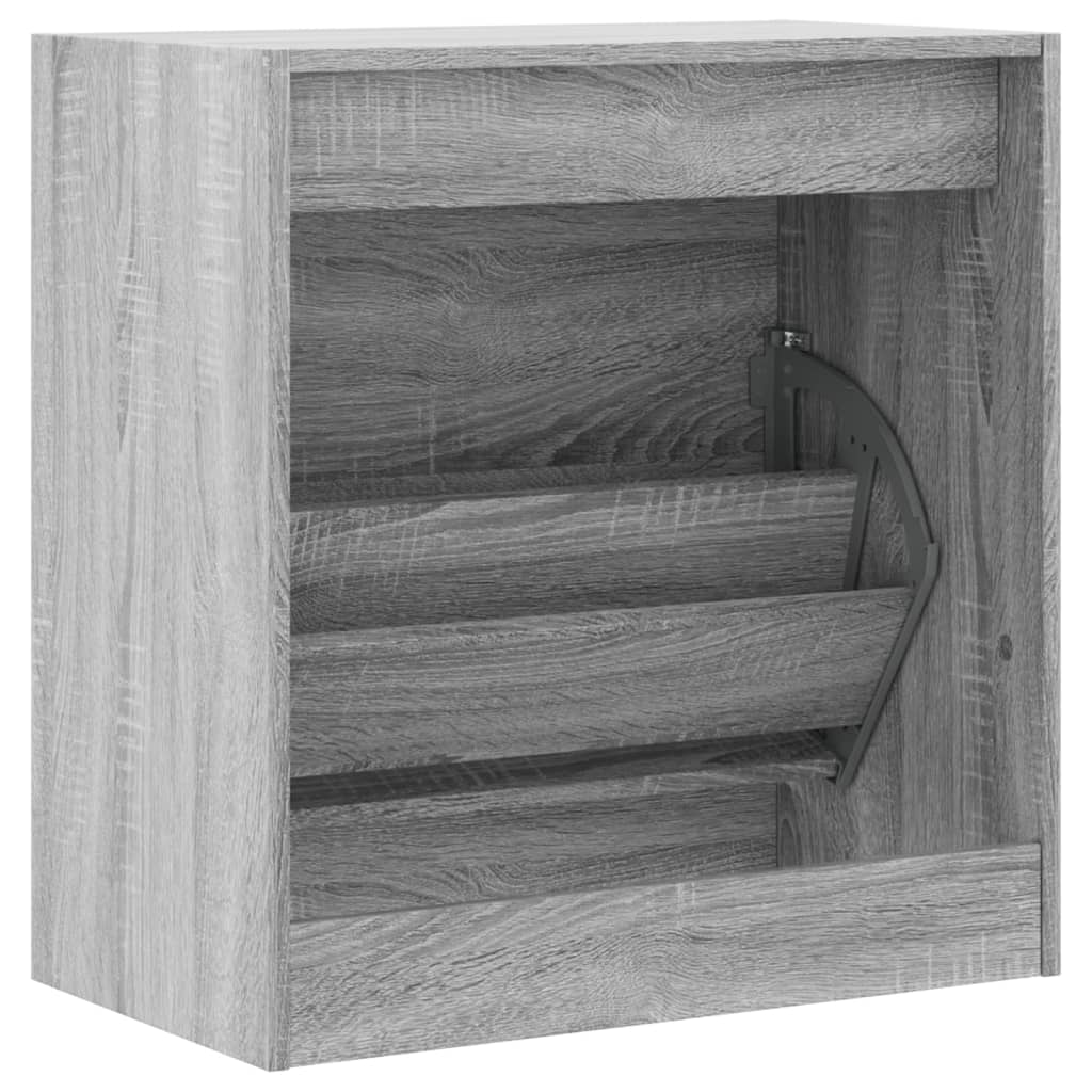 Skoskap grå sonoma 60x34x63,5 cm konstruert tre