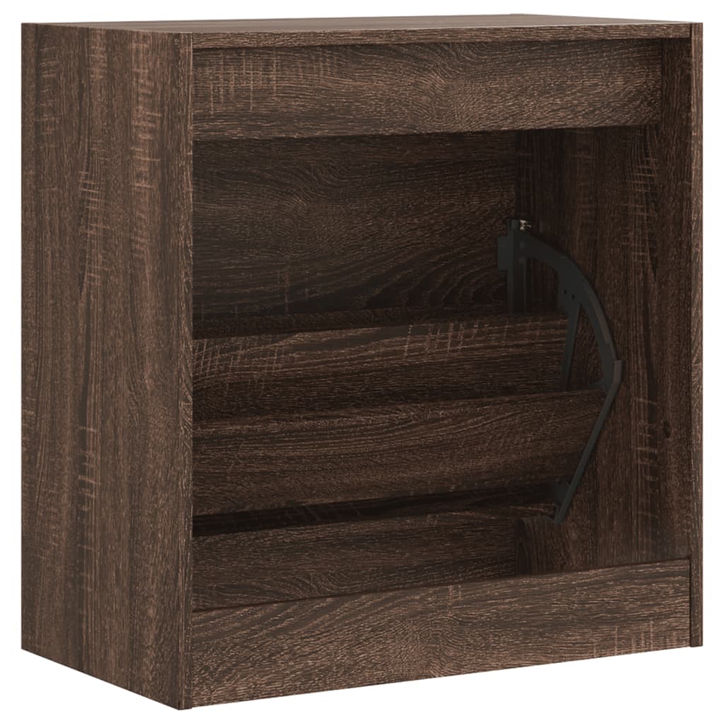 Skoskap brun eik 60x34x63,5 cm konstruert tre
