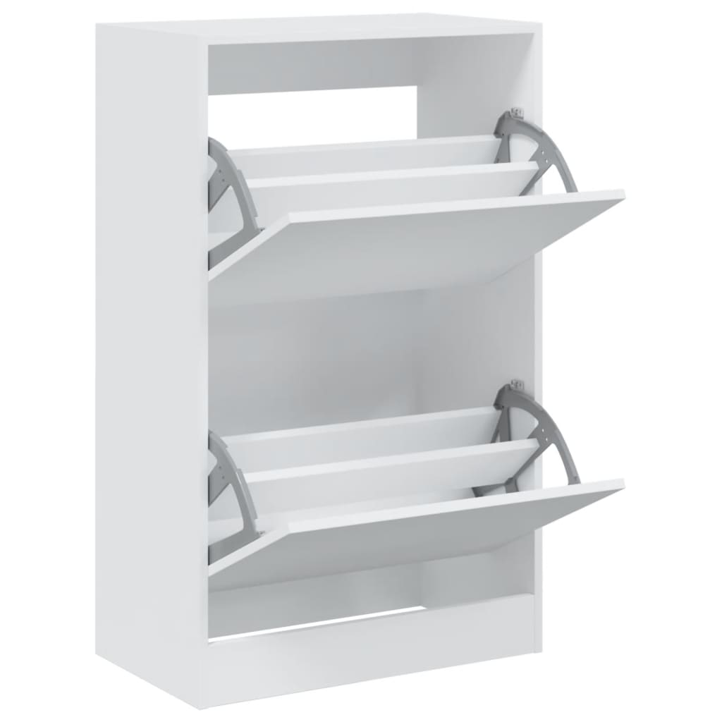 Skoskap hvit 60x34x96,5 cm konstruert tre