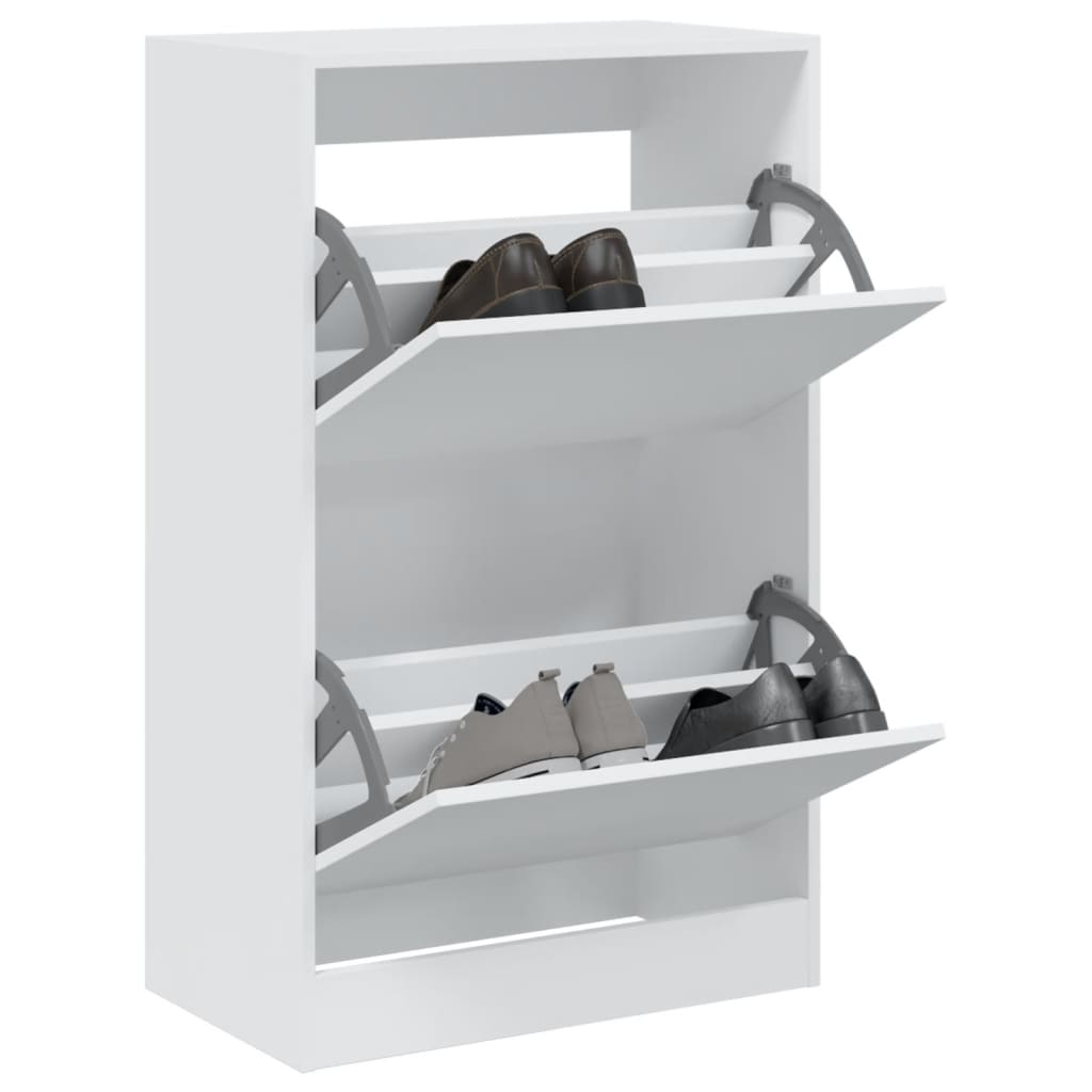 Skoskap hvit 60x34x96,5 cm konstruert tre
