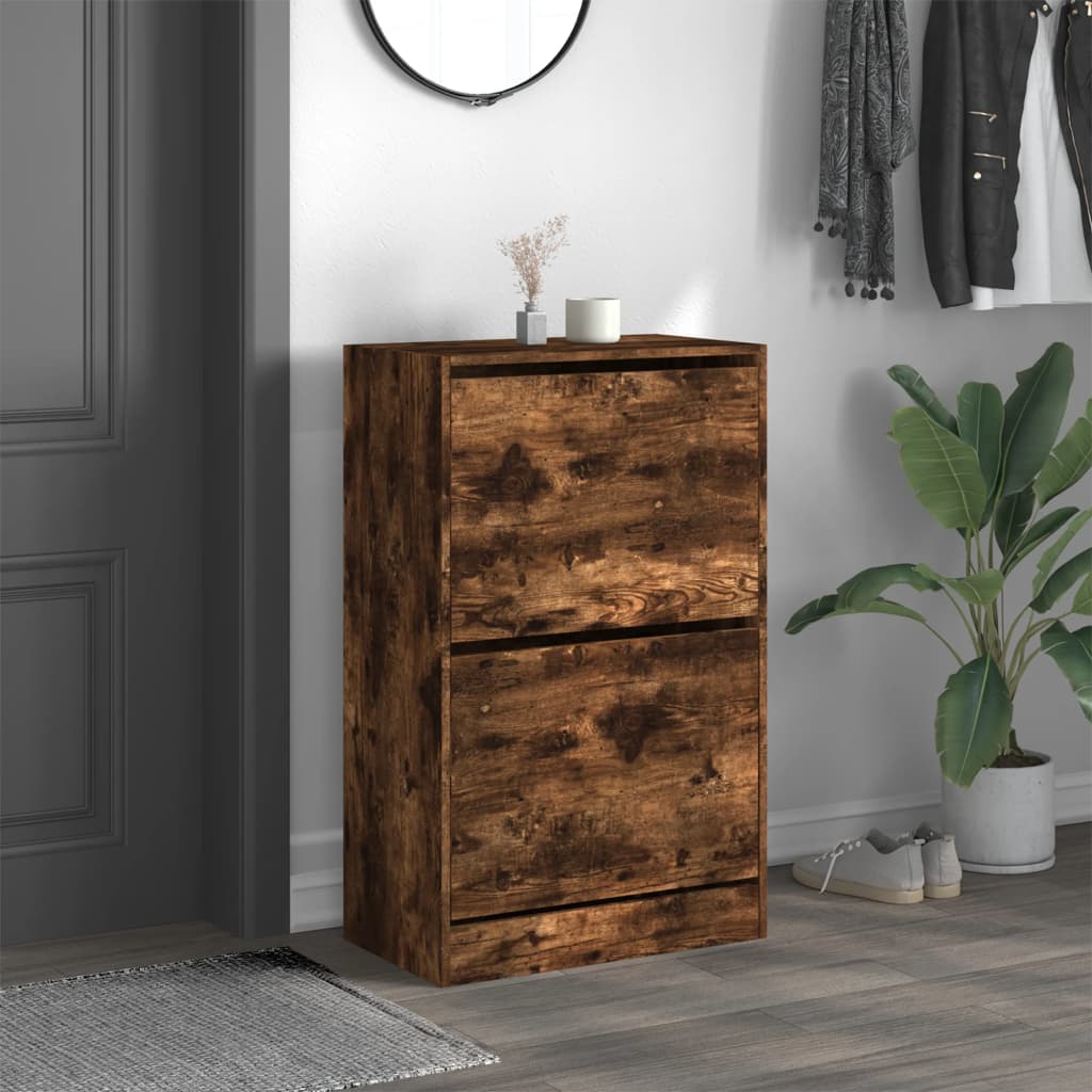 Skoskap røkt eik 60x34x96,5 cm konstruert tre