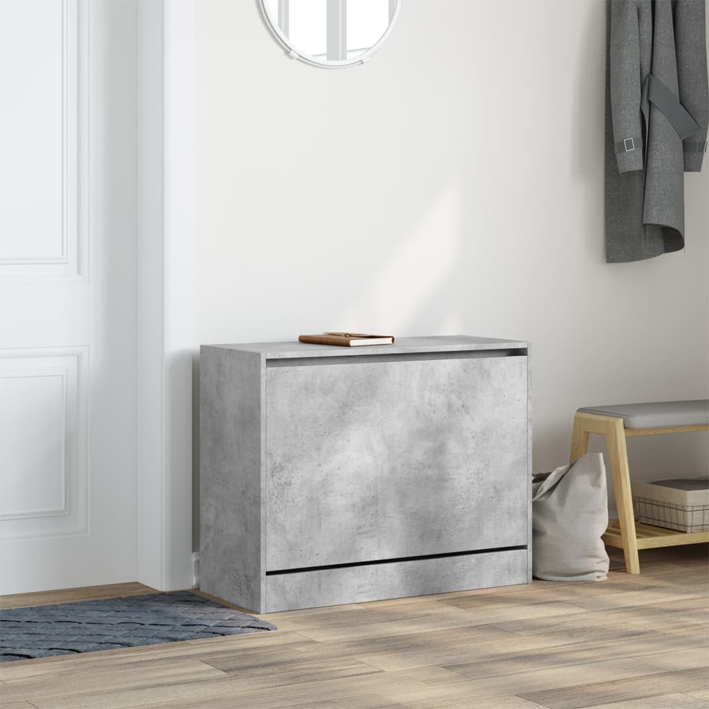 Skoskap betonggrå 80x34x63 cm konstruert tre
