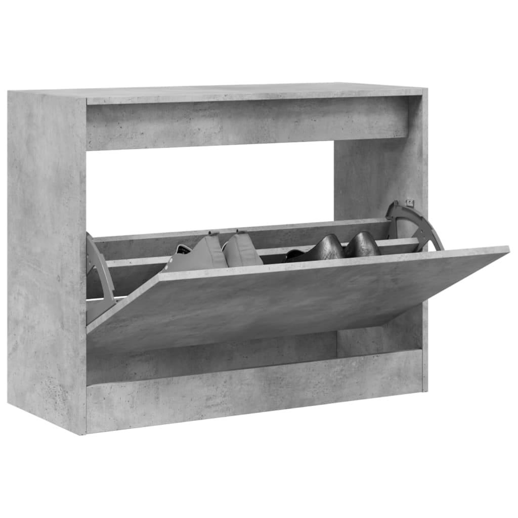 Skoskap betonggrå 80x34x63 cm konstruert tre