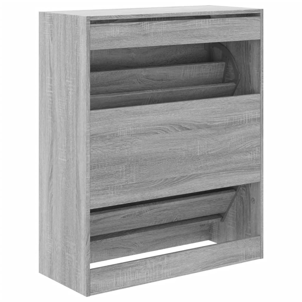 Skoskap grå sonoma 80x34x96,5 cm konstruert tre