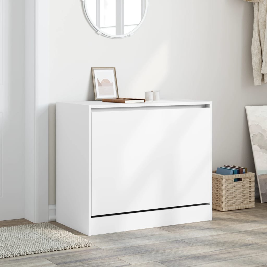Skoskap hvit 80x42x69 cm konstruert tre