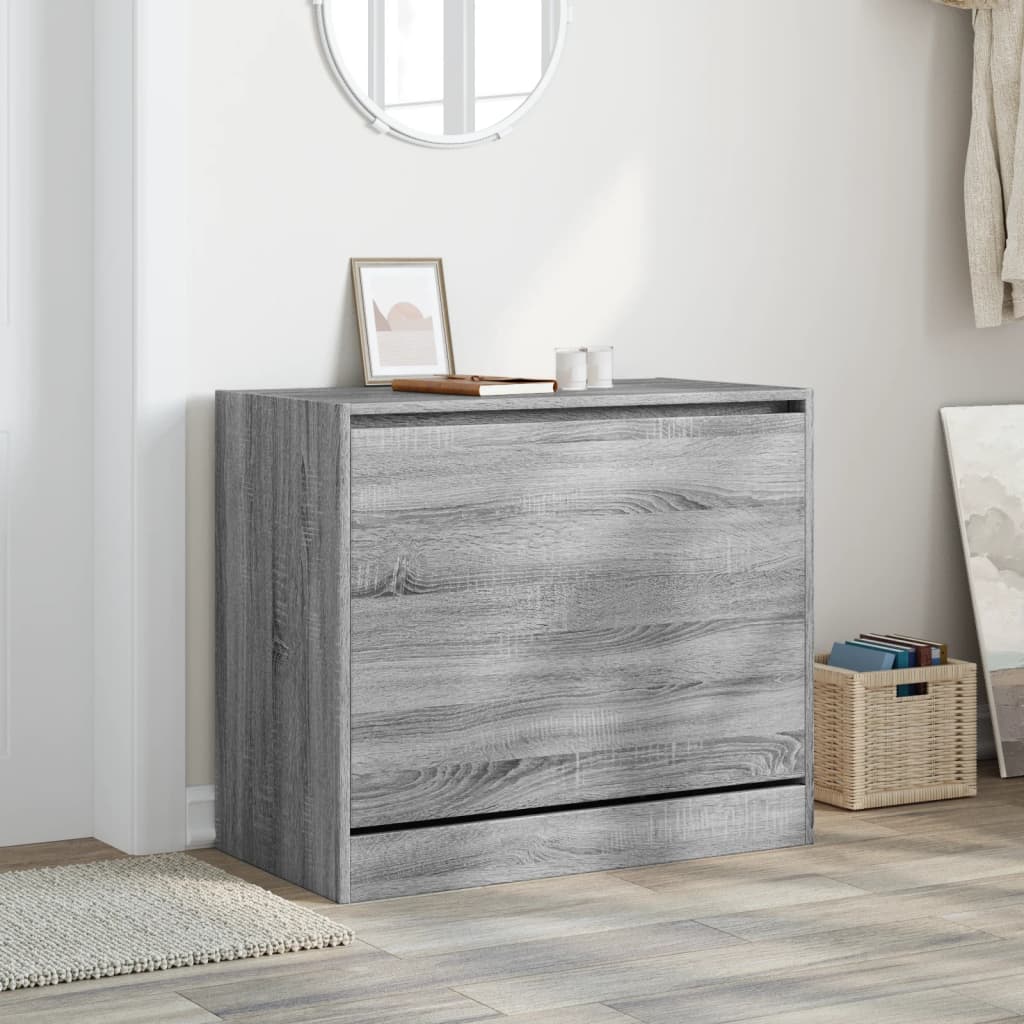 Skoskap grå sonoma 80x42x69 cm konstruert tre
