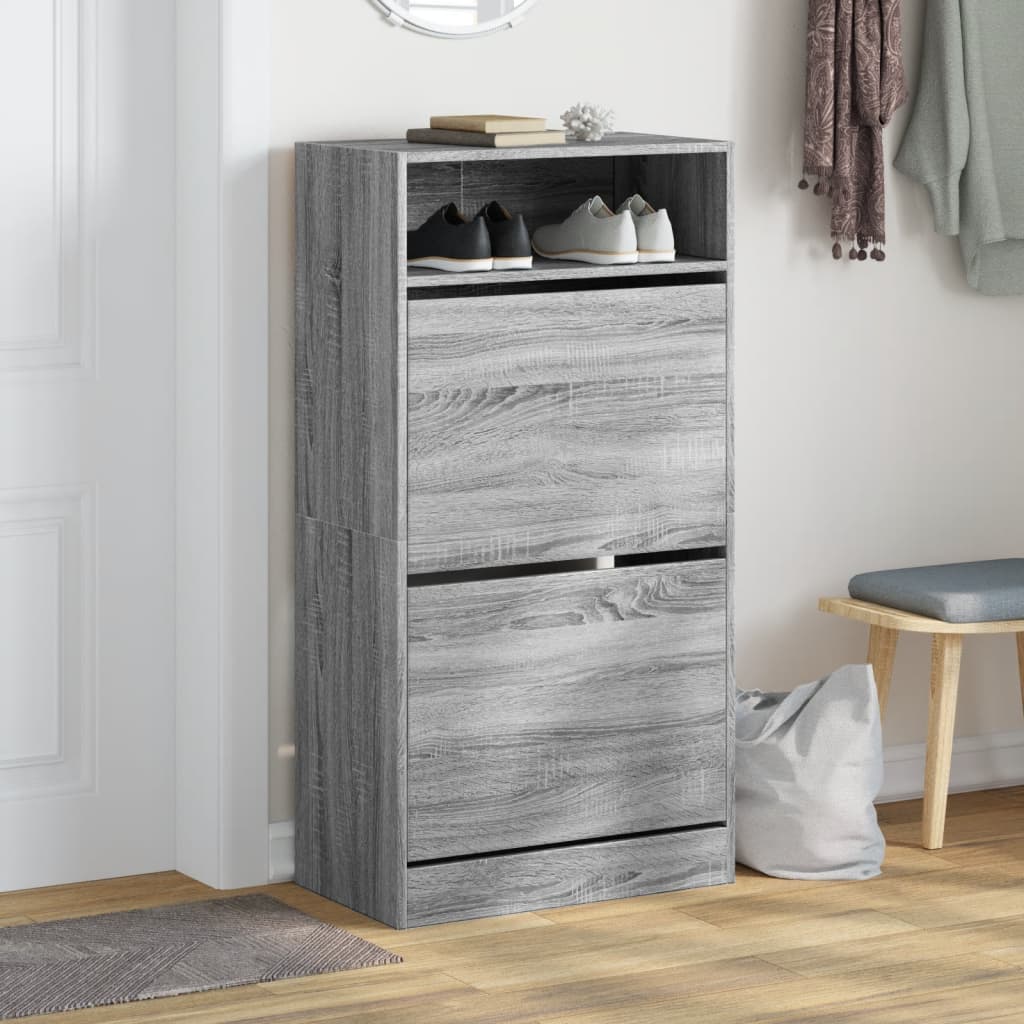 Skoskap grå sonoma 60x34x116 cm konstruert tre
