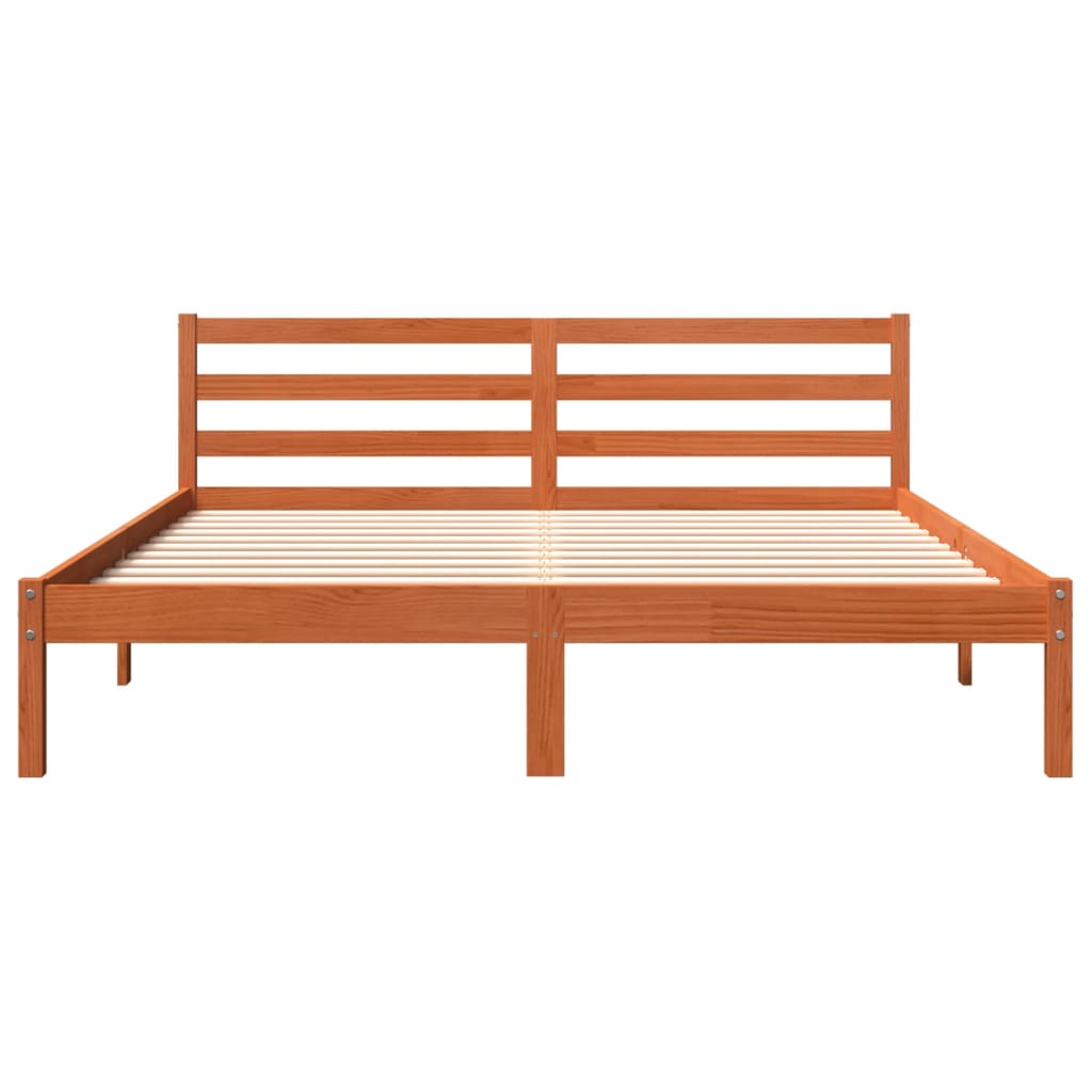 Sengeramme uten madrass voksbrun 160x200 cm heltre furu