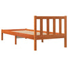 Sengeramme uten madrass voksbrun 75x190 cm heltre furu