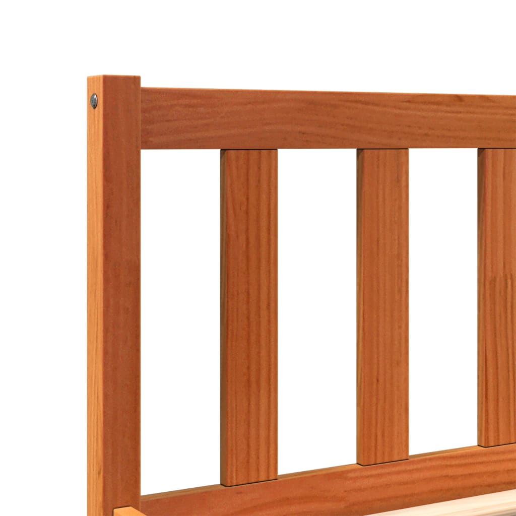 Sengeramme uten madrass voksbrun 90x190 cm heltre furu