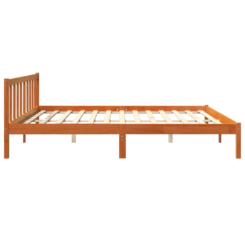 Sengeramme uten madrass voksbrun 180x200 cm heltre furu