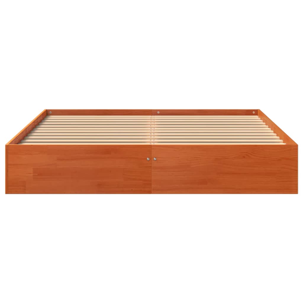 Sengeramme uten madrass voksbrun 120x190 cm heltre furu