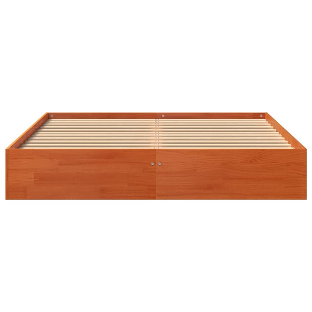 Sengeramme uten madrass voksbrun 140x190 cm heltre furu