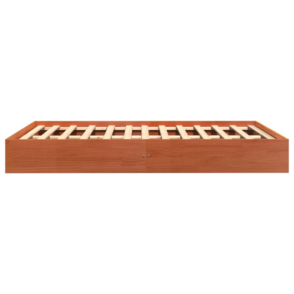 Sengeramme uten madrass voksbrun 140x190 cm heltre furu