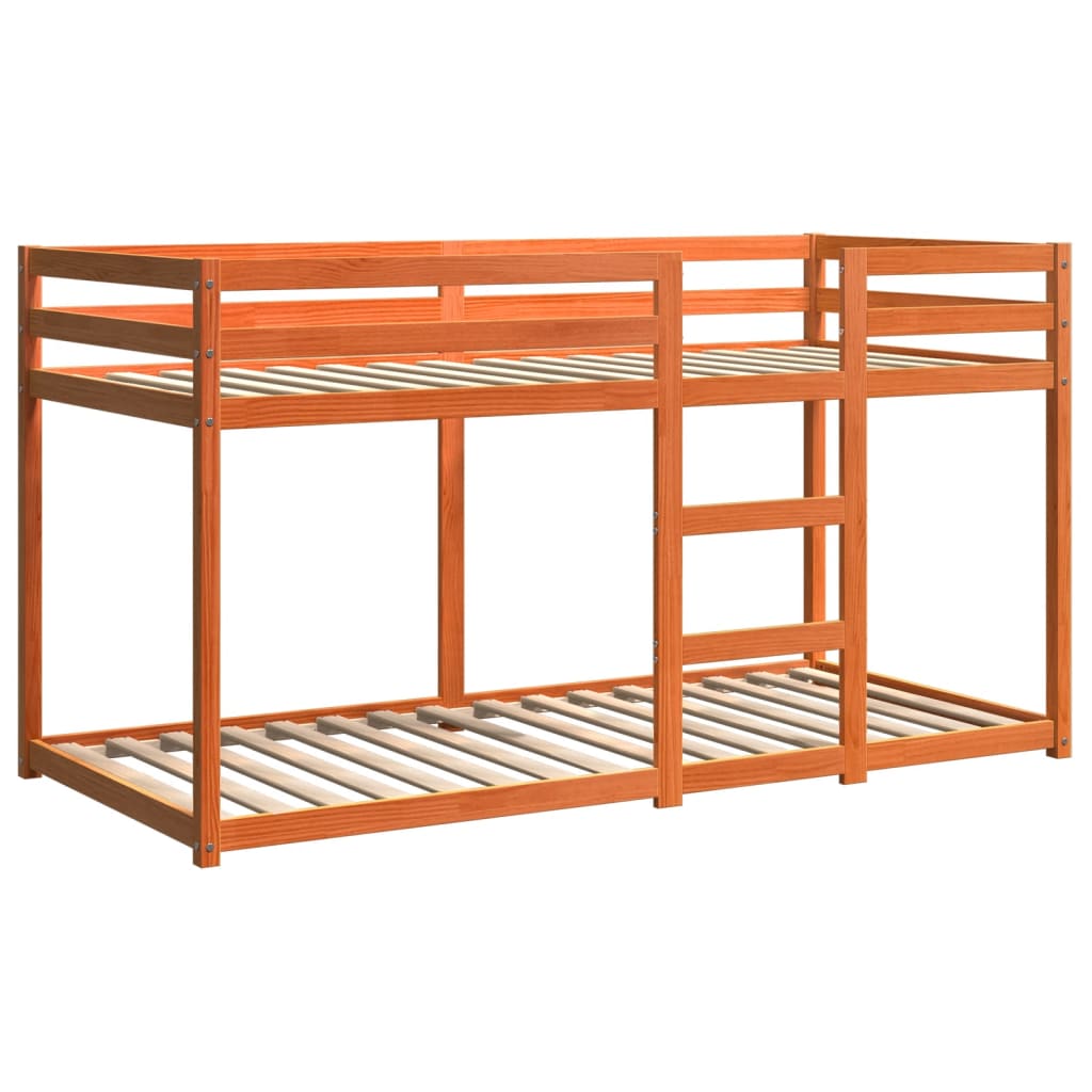 Køyeseng voksbrun 80x200 cm heltre furu