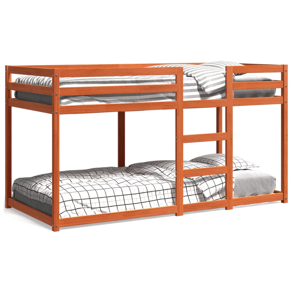 Køyeseng voksbrun 80x200 cm heltre furu