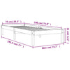 Sengeramme uten madrass voksbrun 75x190 cm heltre furu
