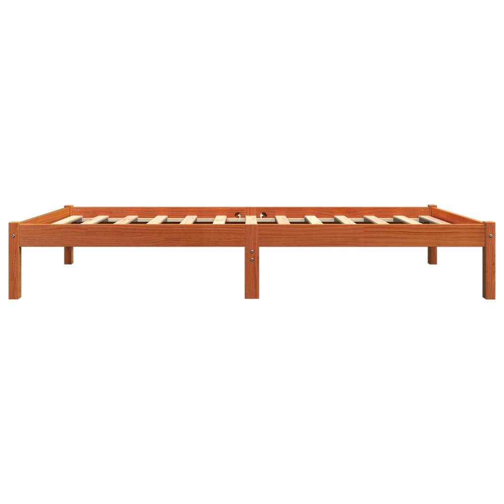 Sengeramme uten madrass voksbrun 100x200 cm heltre furu