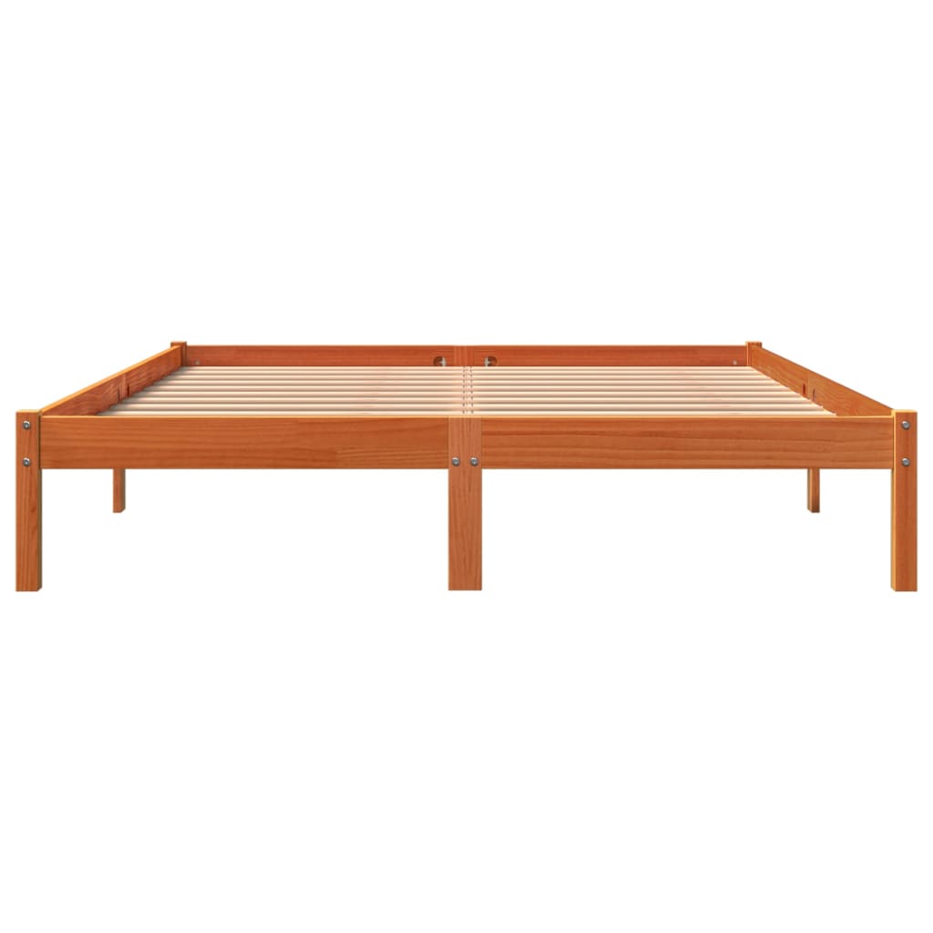 Sengeramme uten madrass brun 150x200 cm heltre furu