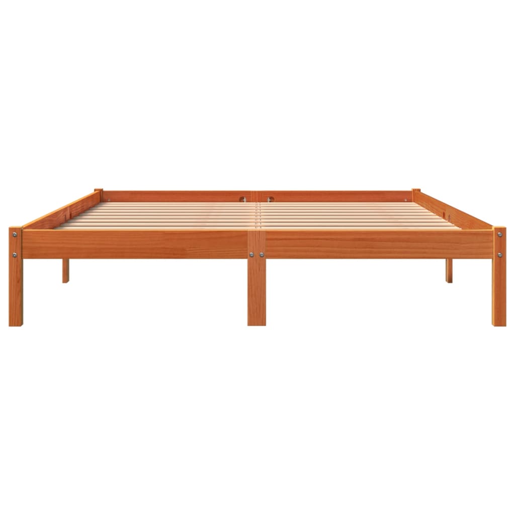 Sengeramme uten madrass voksbrun 160x200 cm heltre furu