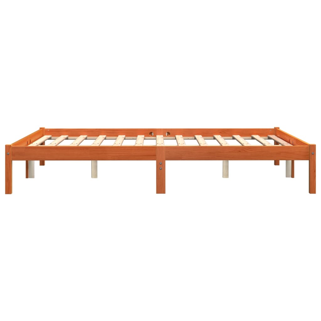Sengeramme uten madrass voksbrun 160x200 cm heltre furu