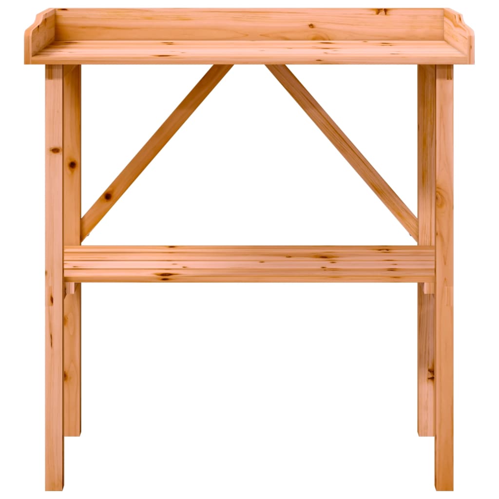 Plantebord med hylle brun 78x38x82,5 cm heltre gran
