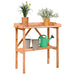 Plantebord med hylle brun 78x38x82,5 cm heltre gran