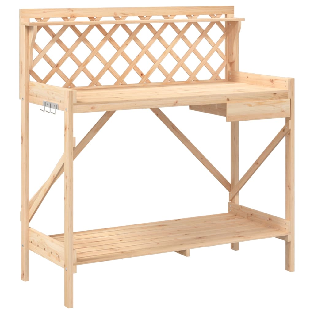 Pottebenk med espalier heltre gran