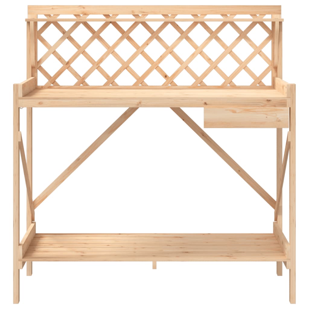 Pottebenk med espalier heltre gran