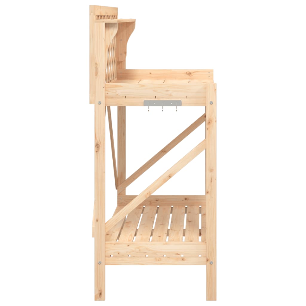 Pottebenk med espalier heltre gran