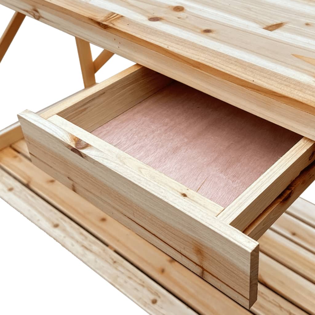 Pottebenk med espalier heltre gran