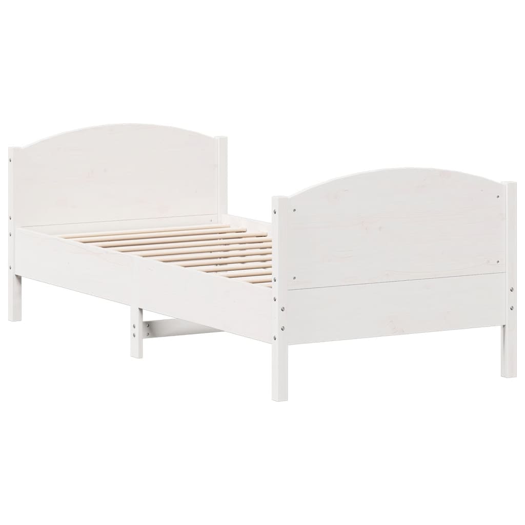 Sengeramme uten madrass hvit 90x190 cm heltre furu