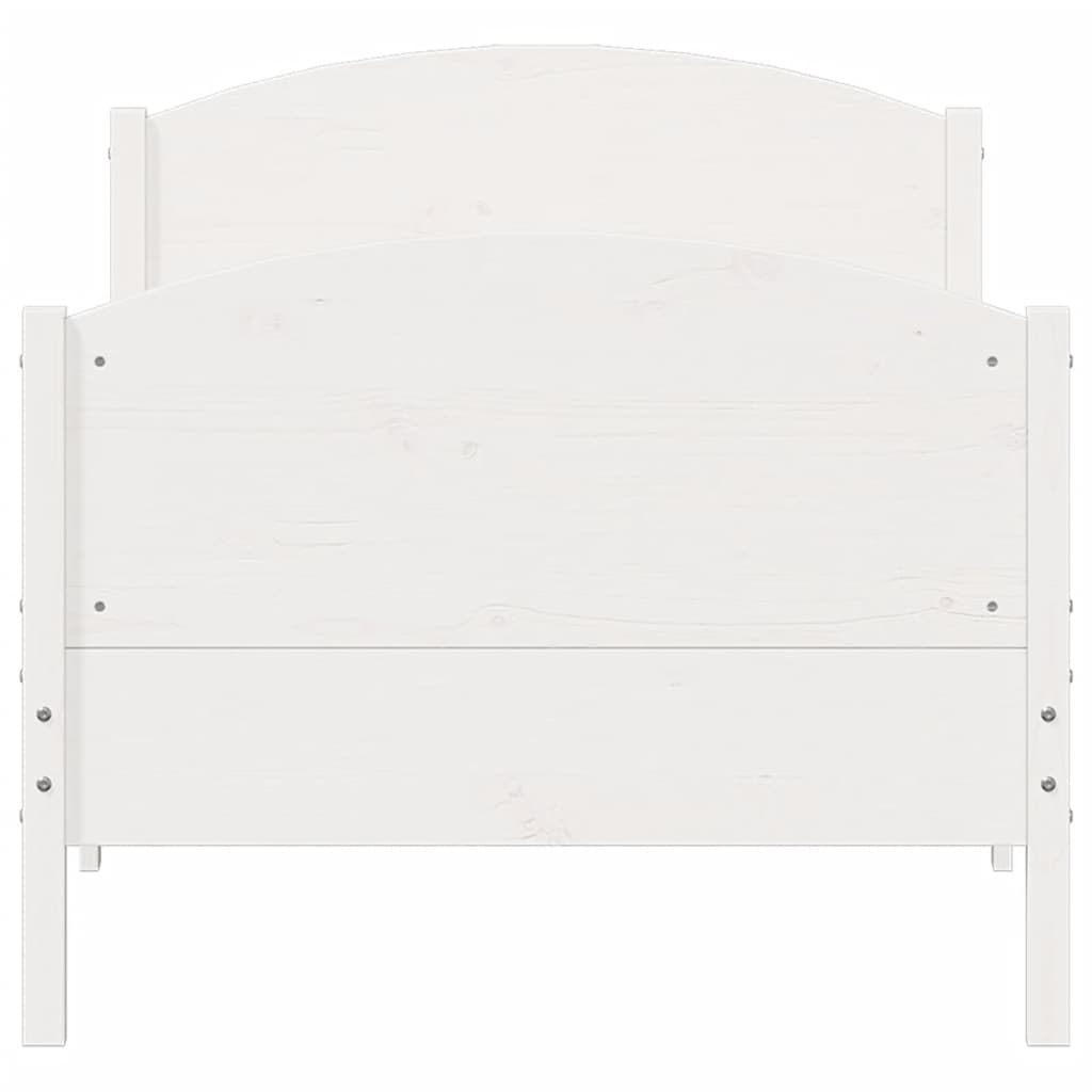 Sengeramme uten madrass hvit 90x190 cm heltre furu