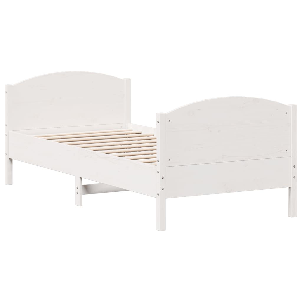 Sengeramme uten madrass hvit 90x190 cm heltre furu
