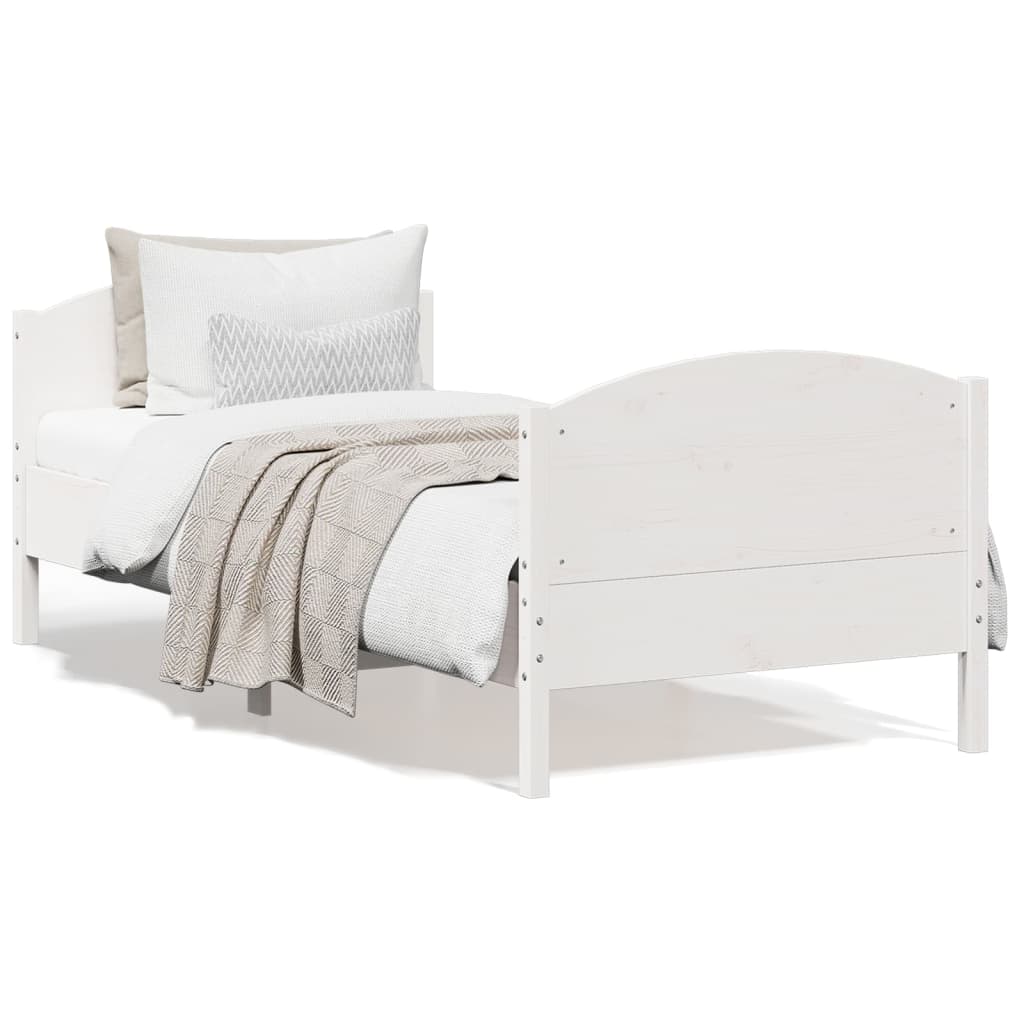 Sengeramme uten madrass hvit 90x190 cm heltre furu