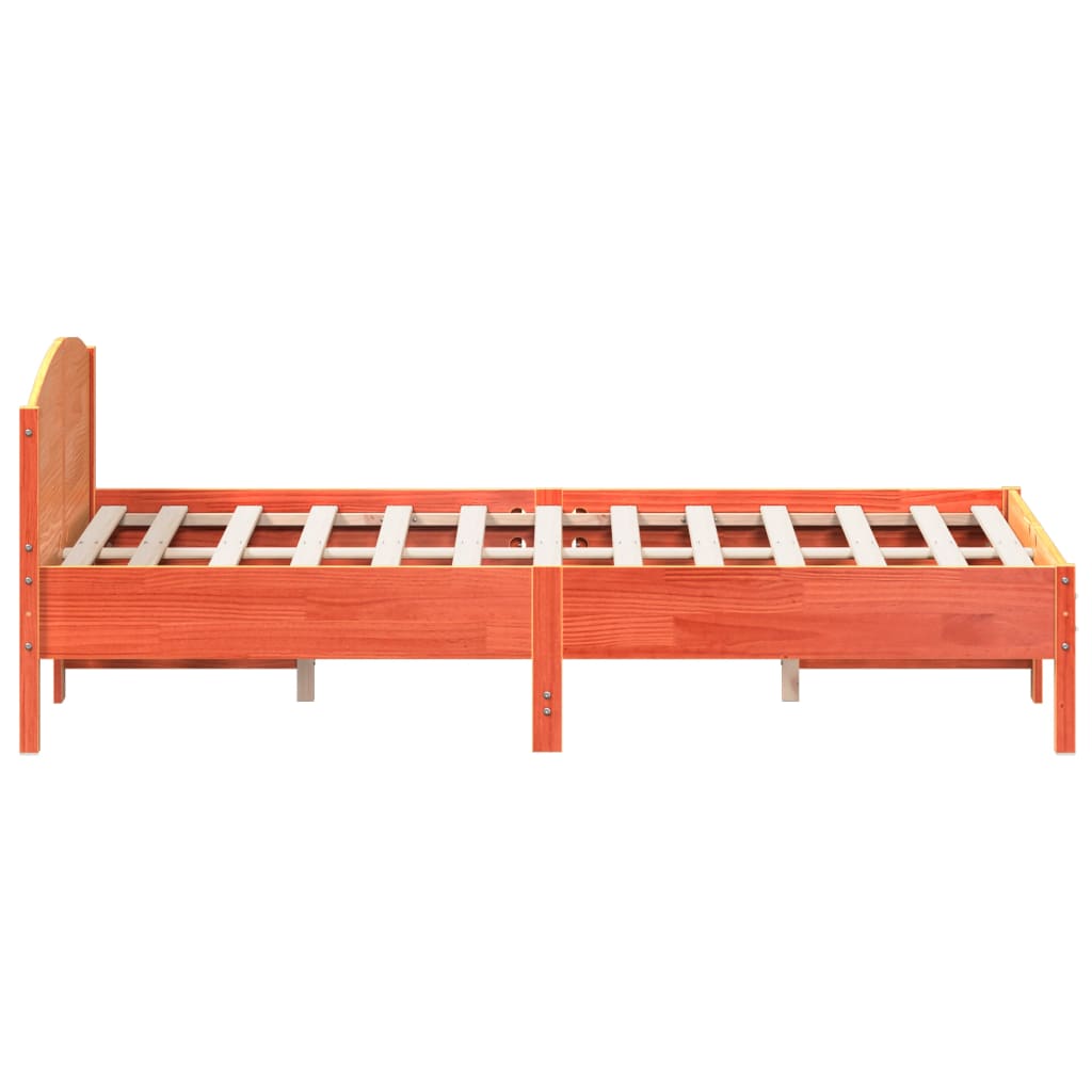 Sengeramme uten madrass voksbrun 140x200 cm heltre furu