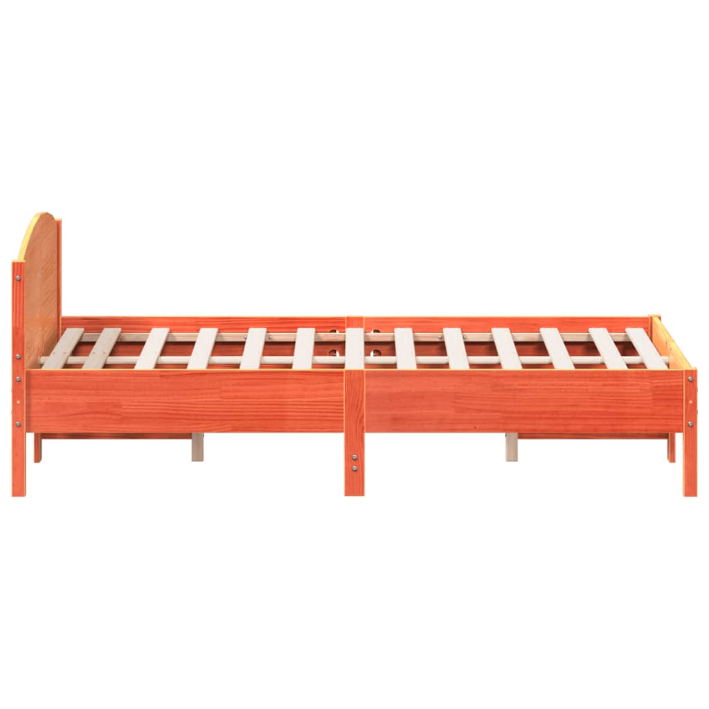 Sengeramme uten madrass voksbrun 140x190 cm heltre furu