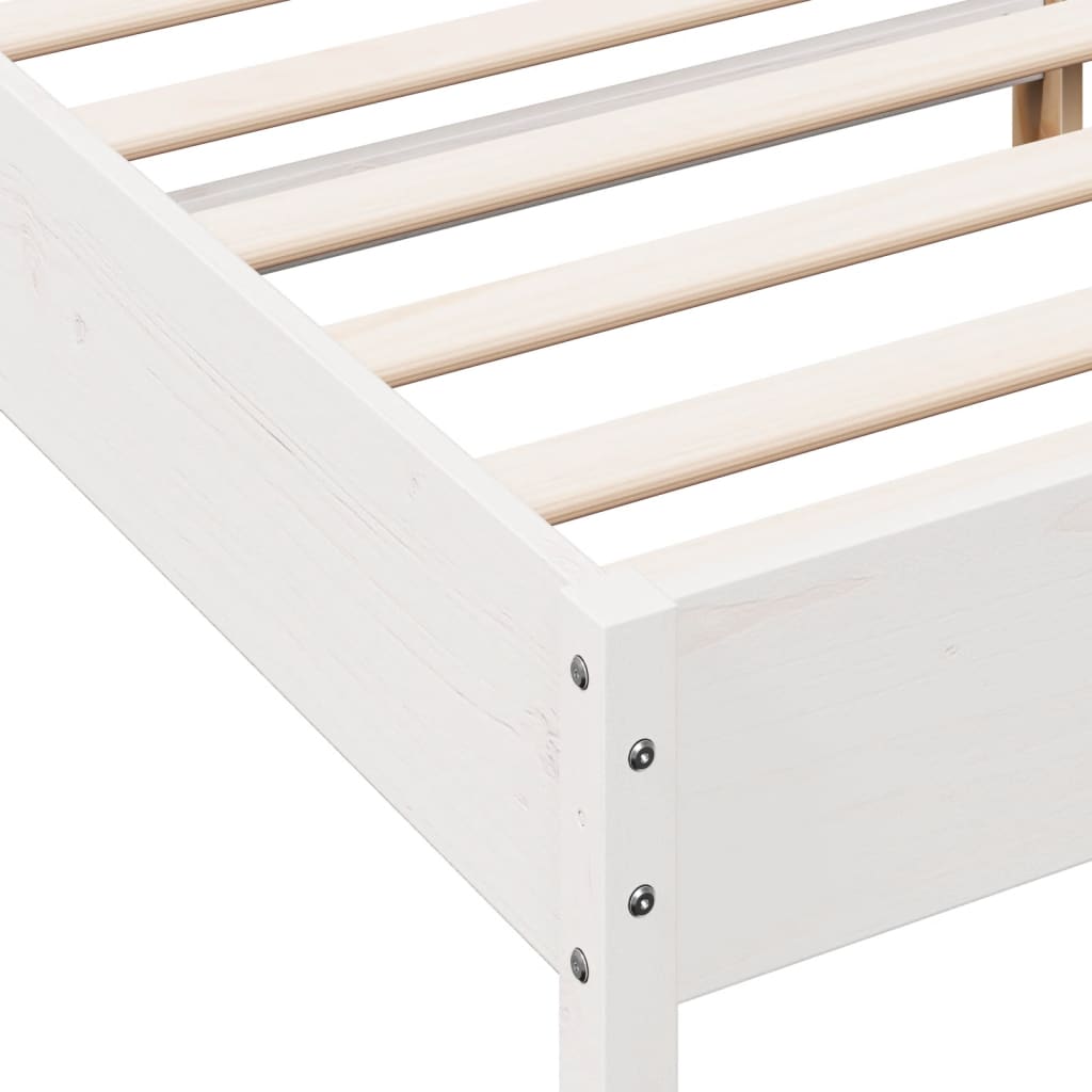 Sengeramme uten madrass hvit 135x190 cm heltre furu