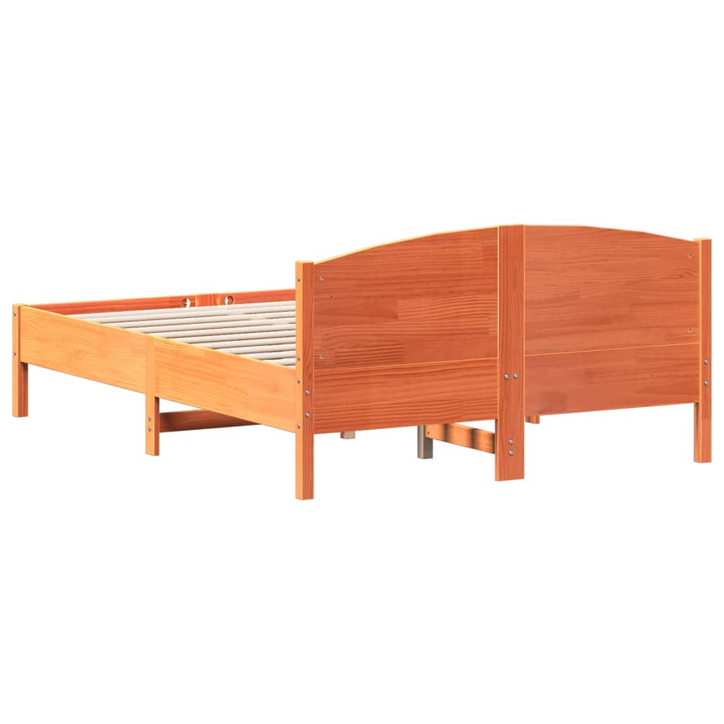 Sengeramme uten madrass brun 135x190 cm heltre furu