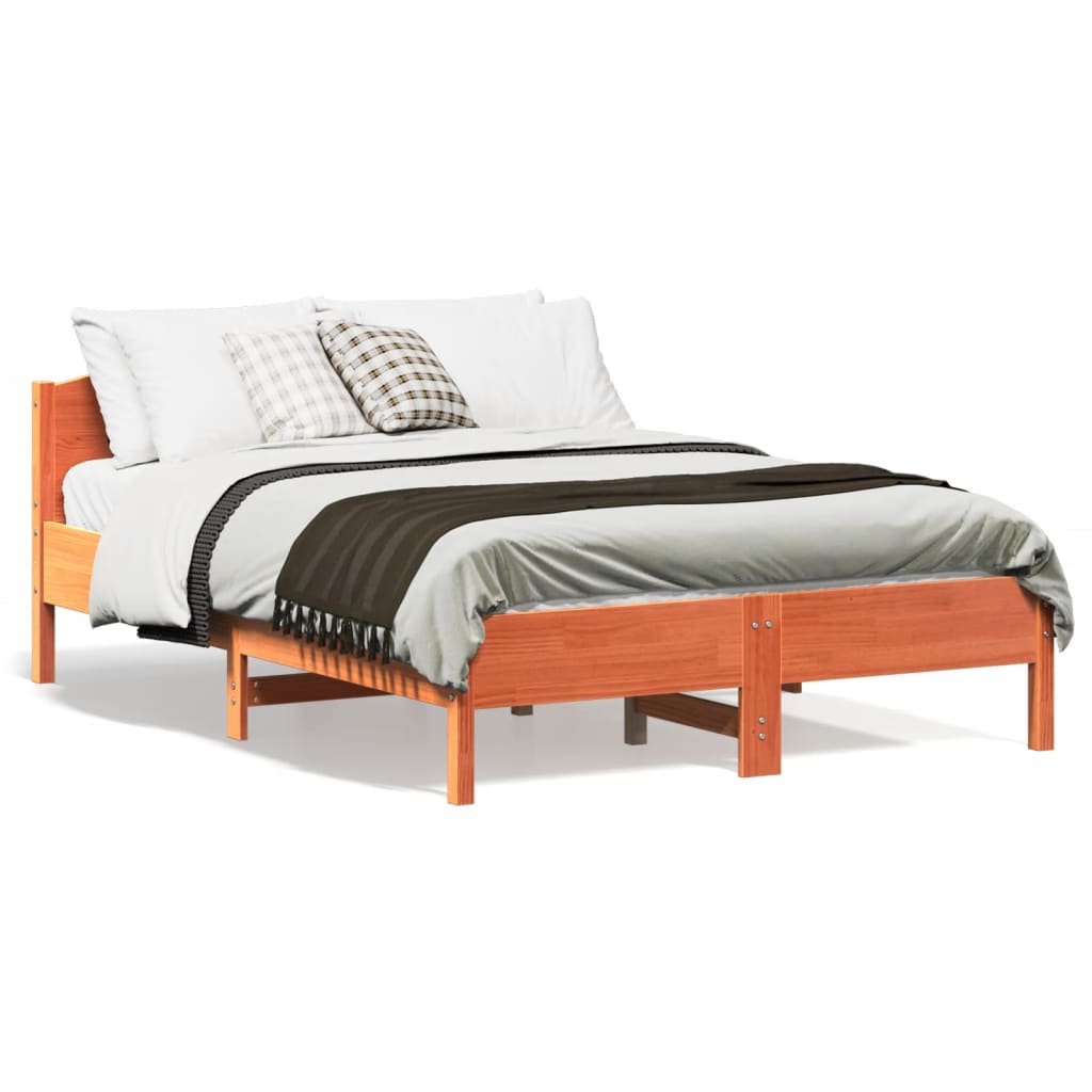 Sengeramme uten madrass brun 135x190 cm heltre furu