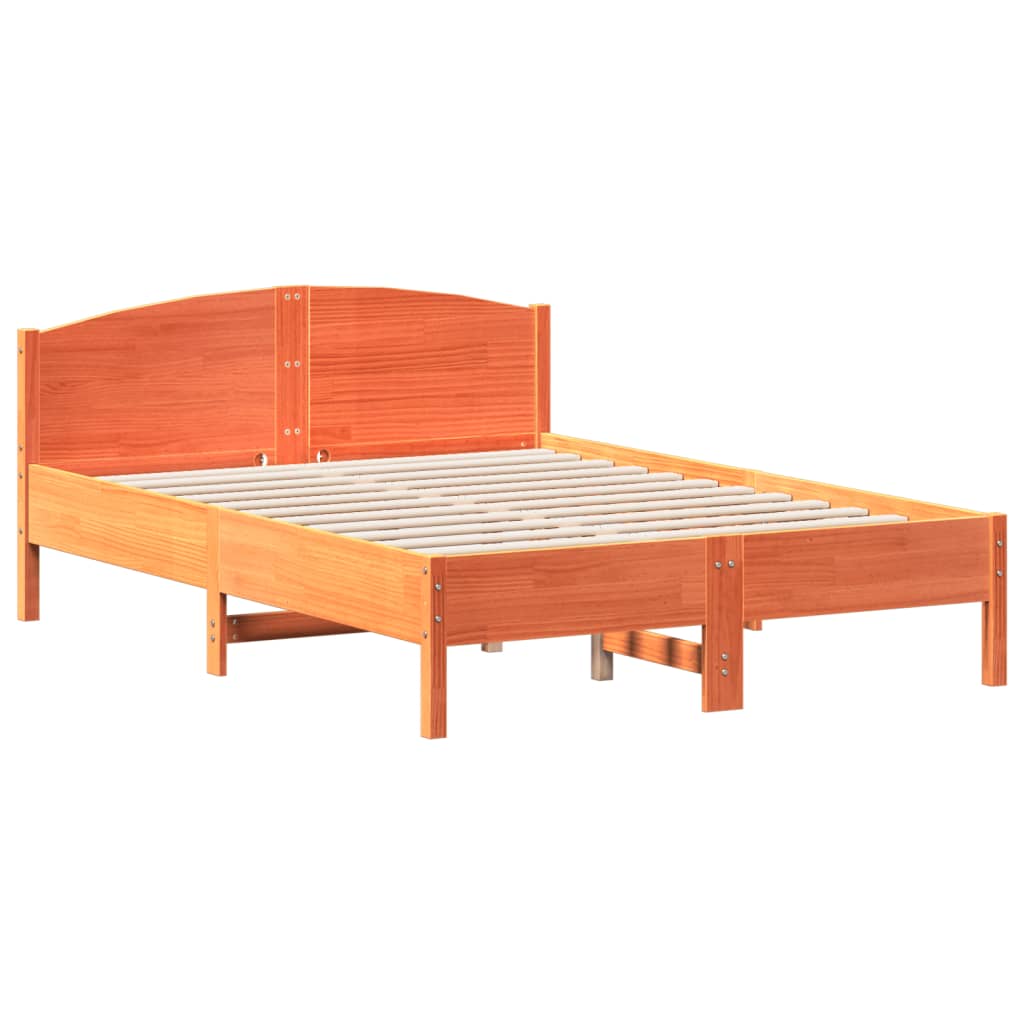Sengeramme uten madrass voksbrun 120x190 cm heltre furu